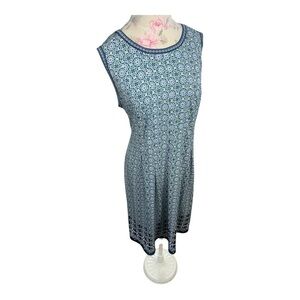 Max Studio Blue Sheath Mini Dress Crew Neck Sleeveless